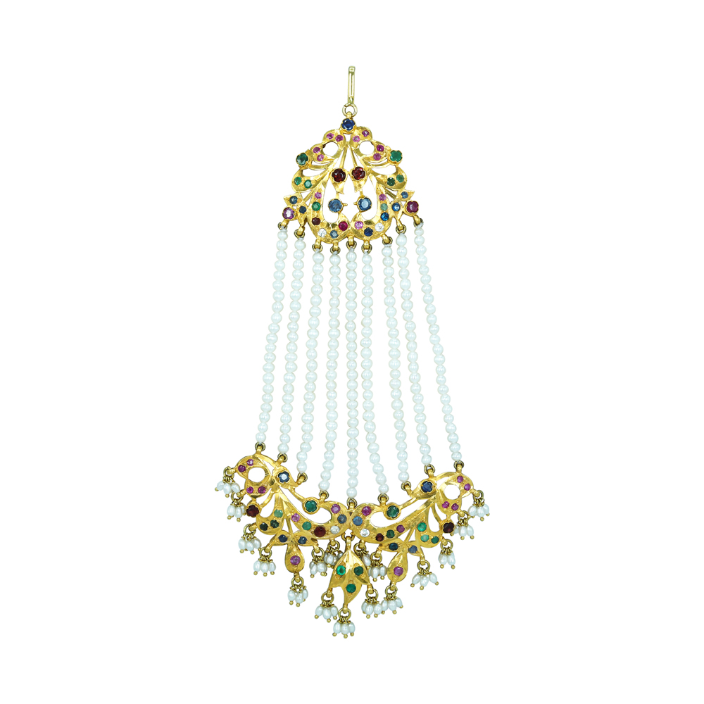 Multicolour Gemstone Passa with Pearl Strands